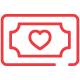 Donate Money Icon in red