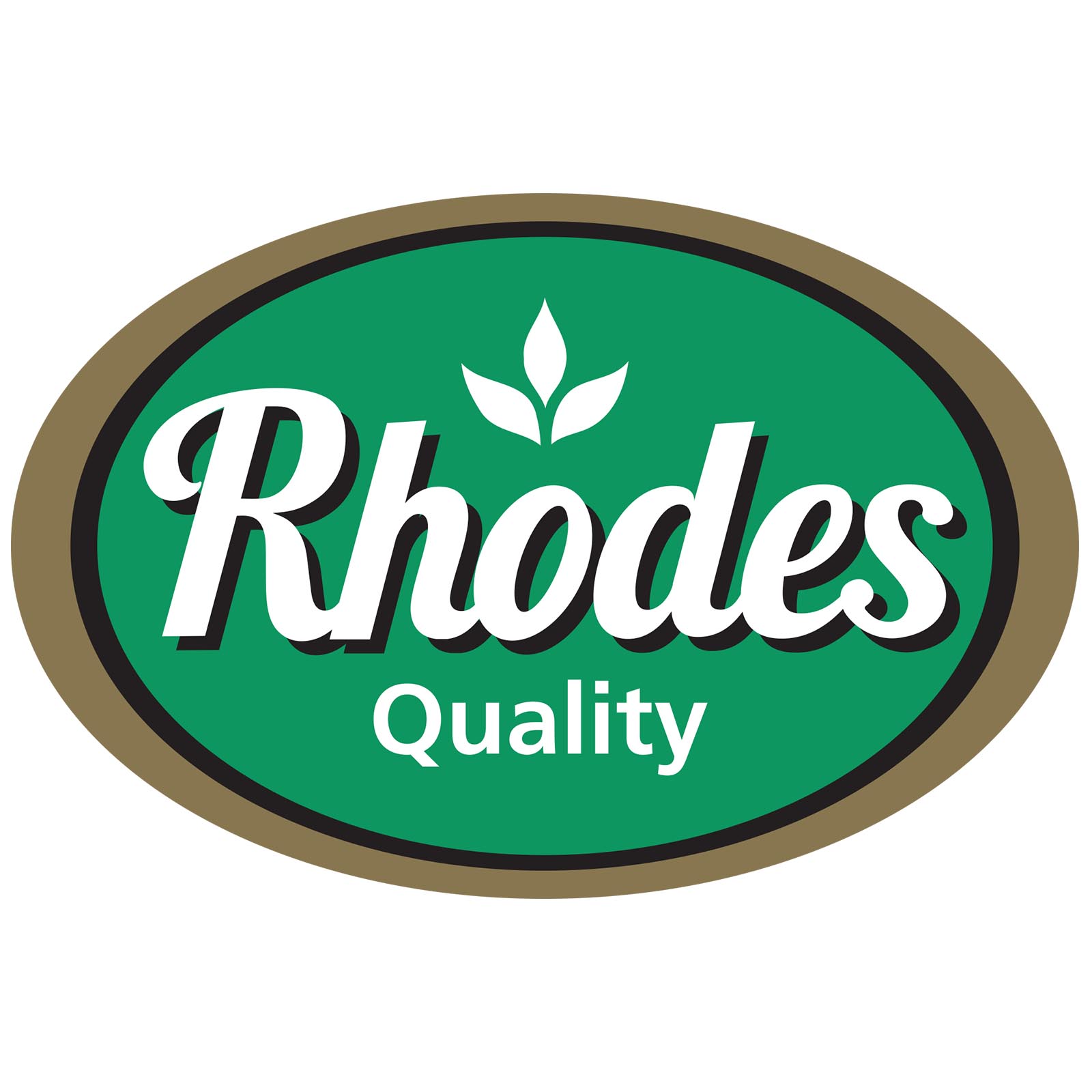a bright green oval with the Rhodes quality food font and label for the partnership of the Ladles of Love Mandela Day 2021 campaign
