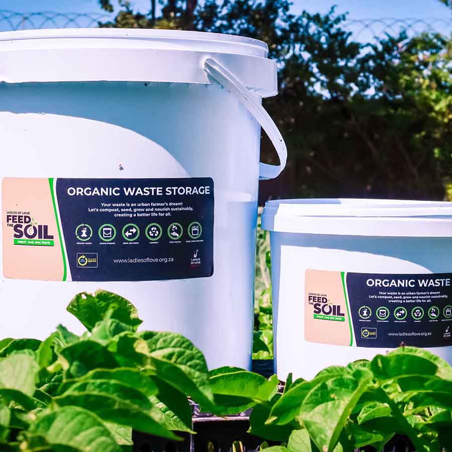 two feed the soil waste kits to collect organic waste to help implement and develop urban farming for sustainable farming charities