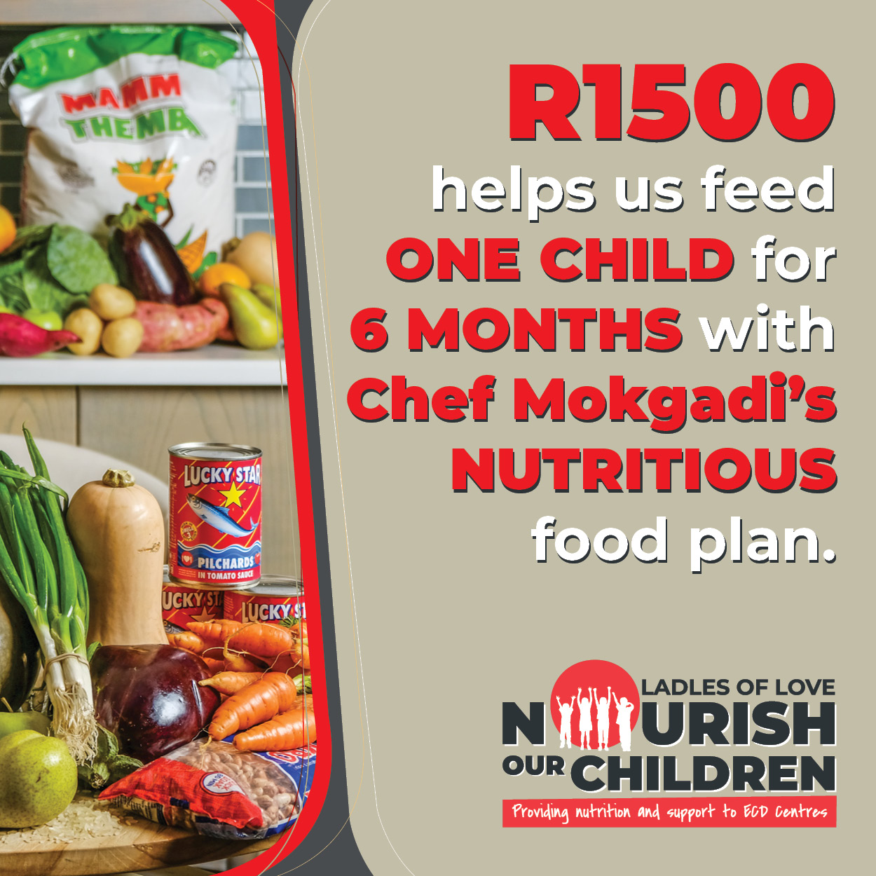 Invest in a child's future with just R1500! Your donation will provide two nutritious meals a day for six months, giving them the nourishment they need to grow and thrive. Join us in making a difference in the lives of vulnerable children today.